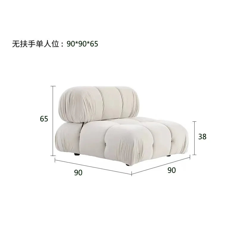 Customized sofa tofu module sofa living room free combination square lamb wool sofa
