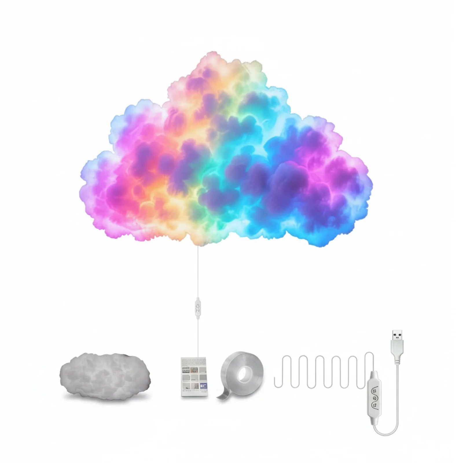 3D Big Cloud Lightning Light USB-Powered LED Cloud Light for Adults Kids Bedroom Home Decor