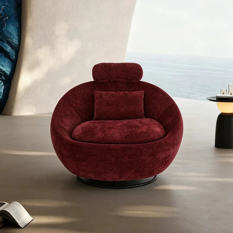 Beige Designer Sleeping Lounge Chair — Salon & Bedroom Recliner Modern