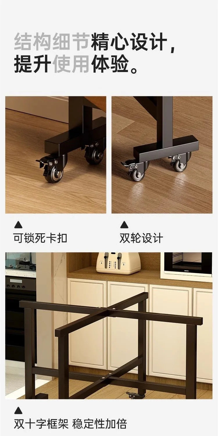 Folding Round Table for Home Rental Small Apartment Movable Folding Dining Table Large Round Table with Turntable