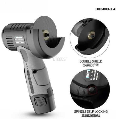 12V Mini Brushed Angle Grinder 3-inch Portable Lithium Battery Wireless Electric Polishing Machine Grinding and Cutting Tools