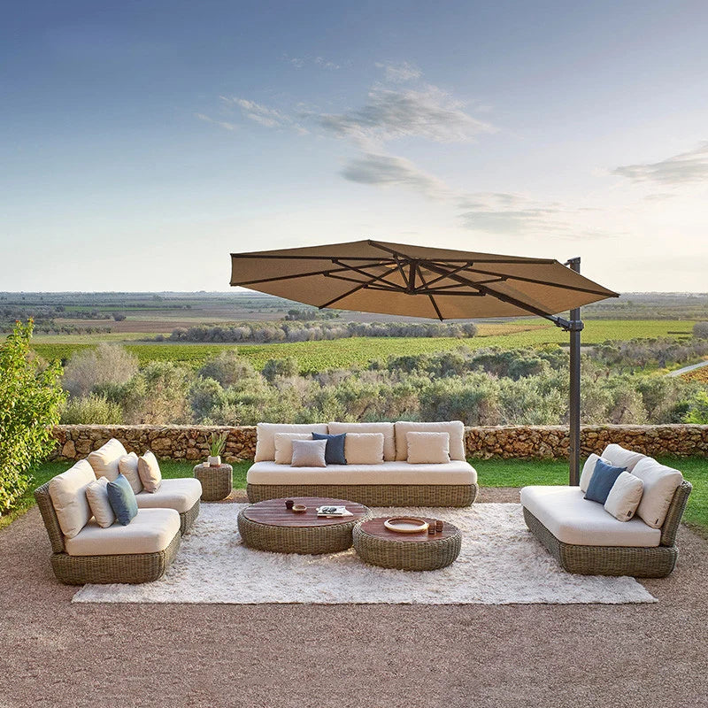 #Outdoor sofa, balcony, courtyard, outdoor sunroom, villa, waterproof and sun protection combination, rattan furniture