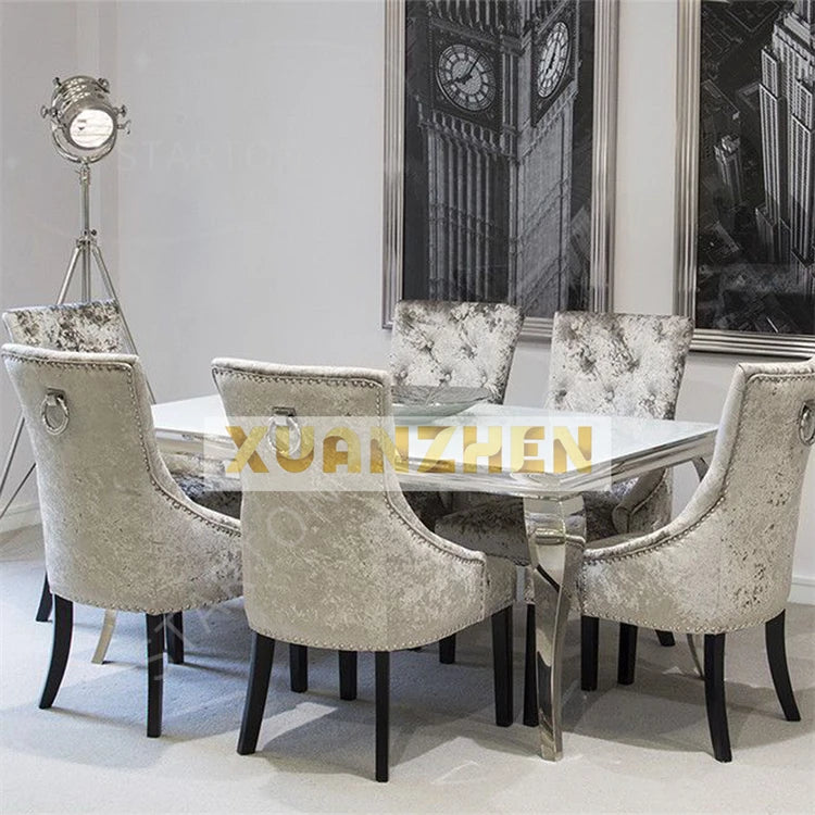 Dining Room Furniture Cheap Restaurant Table and Chairs Gold Dinning Table Marble Round Dining Table Set 4 Chairs