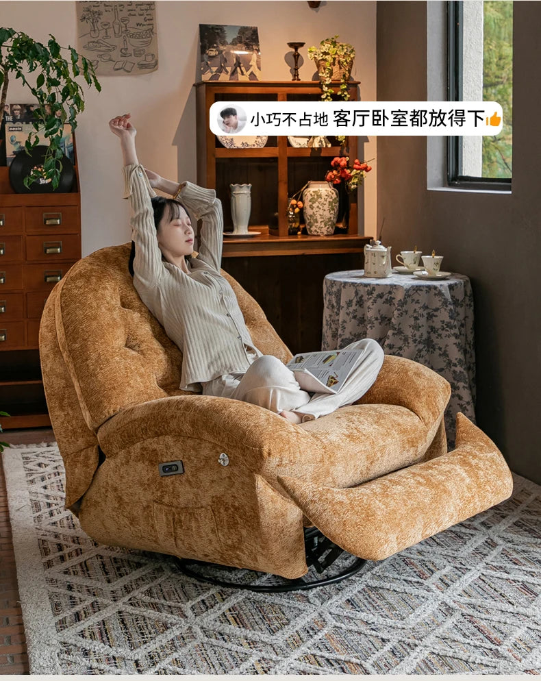 Massage Heating USB Sofa Luxury RotatableVoice Control Single Small Chaise Couch Lounge Modern Velvet Divano Soggiorno Furniture