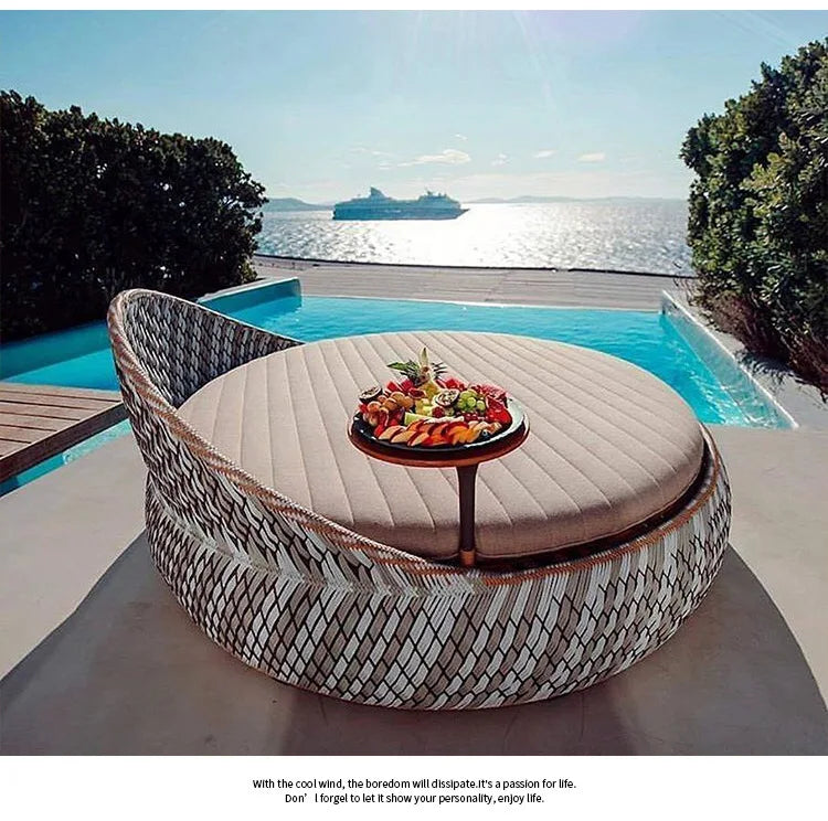 Creative sofa outdoor rattan creative chair outdoor garden hotel courtyard leisure open-air balcony combination small f