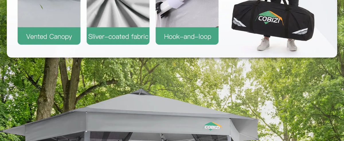 16x16 Pop Up Gazebo on Clearance Mosquito Netting Gray