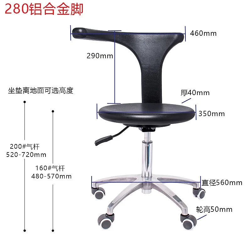 Professional Dental Stool Adjustable Rolling Chair for Clinic Doctor Nurse Assistant Lab Use