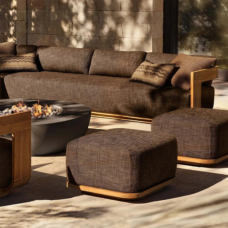 # Luxury Durable Minimalist Design Outdoor Teak Wood Furniture Modern Style Farmhouse Garden Sofa For Hotel Park