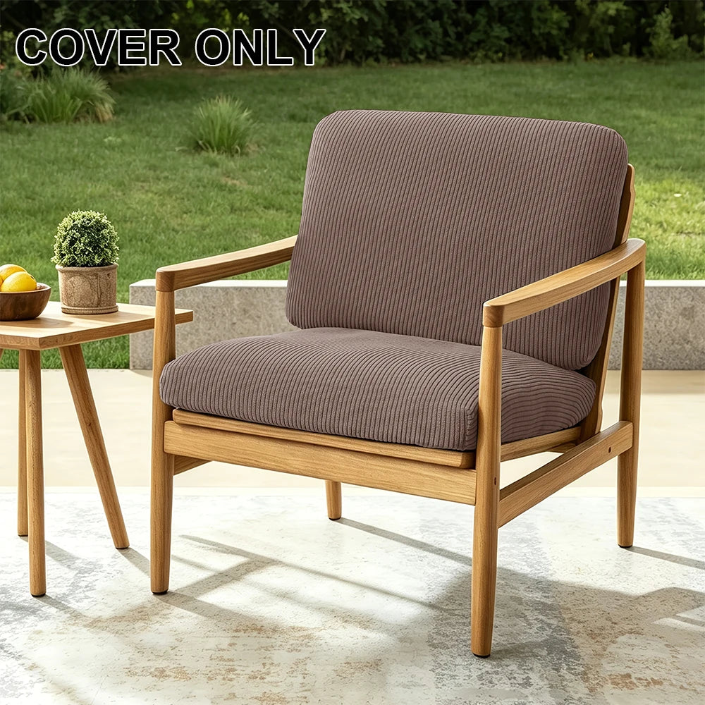 2pcs Striped Jacquard Sofa Cover Elastic Thick Chair Seat Cushion Cover Sectional Sofa Case Slipcover Living Room Garden Decor