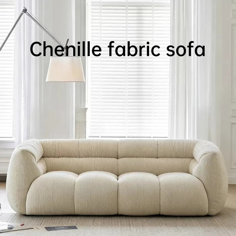 Chenille Fabric Sofa Modern Fashion Minimalist Lounge Couch Luxury Modern Full Size Frame Hotel Couch Furniture Living Room