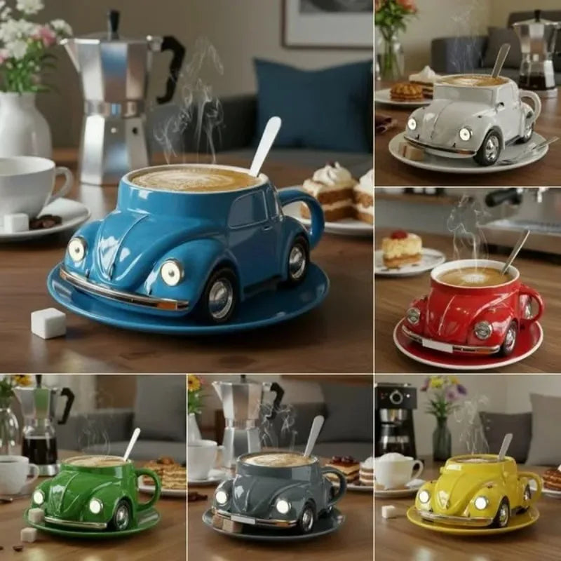 Gifts Funny Beetle Shaped Coffee Mug Unique Novelty Beetle-Shaped Coffee Cup Handmade Car Shaped Drink Mug for Desktop Ornament