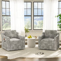 360° Swivel Accent Chair Set of 2, Large Comfy Reading Chairs, Accent Square Single-seat Armchair Upholstered Sofa