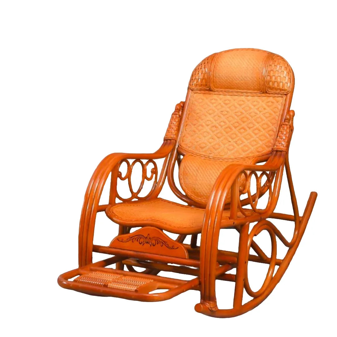 Home Balcony Leisure True Vine Elderly Rocking Chair Reliable Back Braided Rattan Chair Living Room
