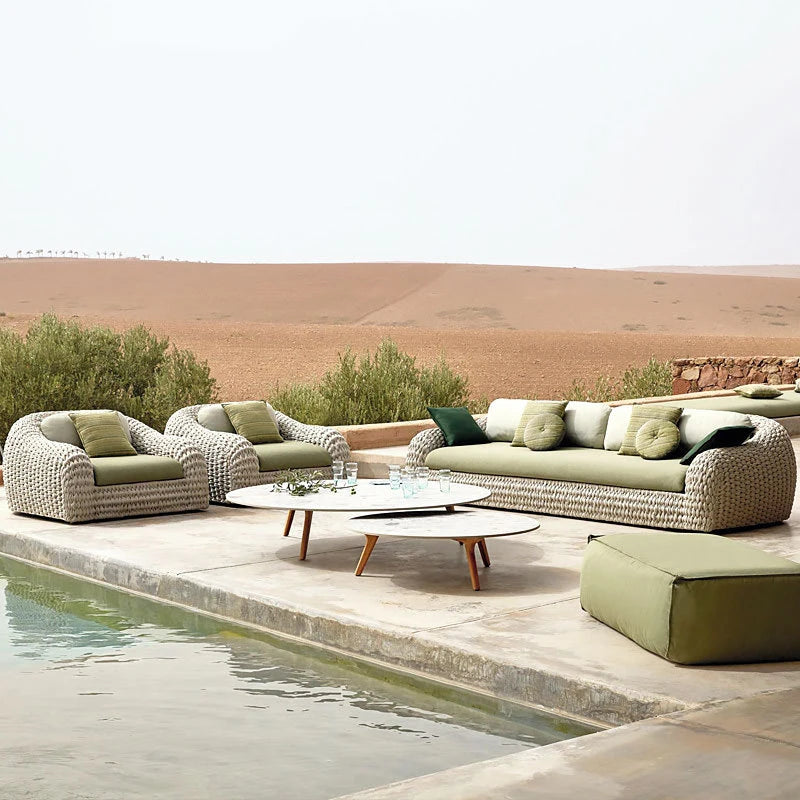Outdoor Sofa Outdoor Sofa Set Hotel Model Rooms, Open-Rural Homestay Villas, Courtyard Leisure Rattan Chairs And Sofas