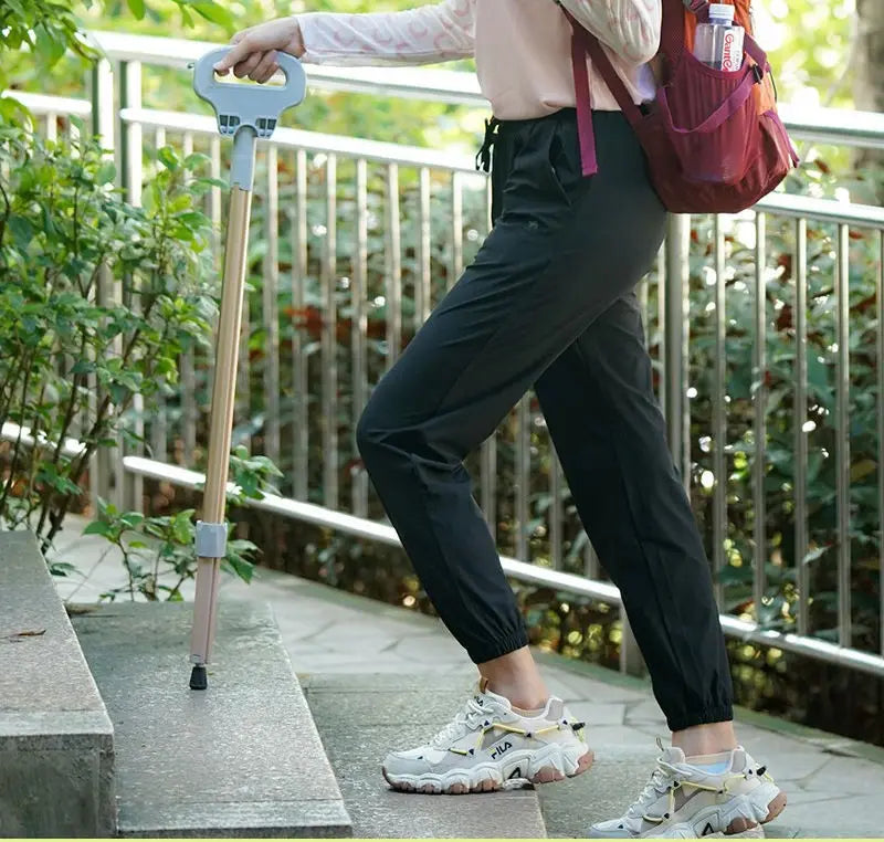 NEW Multifunctional hiking stick Lightweight folding walking stick chair telescopic climbing stick  walking cane equipment