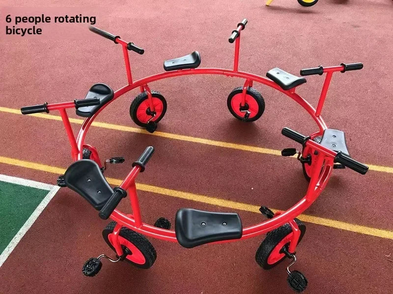 Kindergarten multi-person rotating bicycle, three or four people six people eight people outdoor bicycle transfer