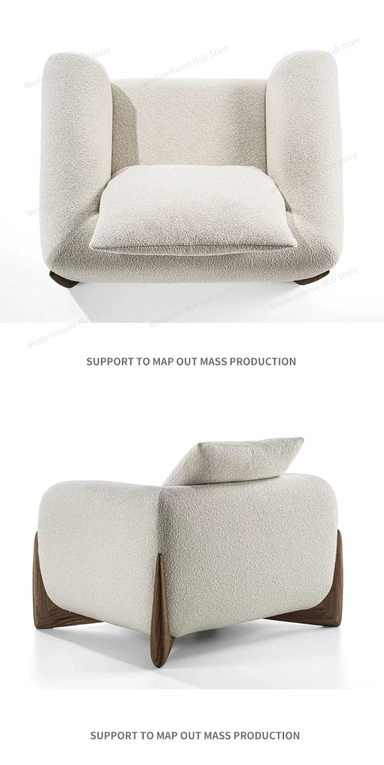 European Reception Living Room Sofa Relax Quilted Grande Armchair Living Room Sofa Wood Legs Divano Letto Lounge Chair Lazy Sofa