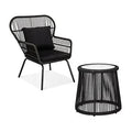 Terrace Rattan Chairs Tea Table Three Piece Set Modern Outdoor Furniture For Balcony Courtyard Garden Leisure outdoor Armchair