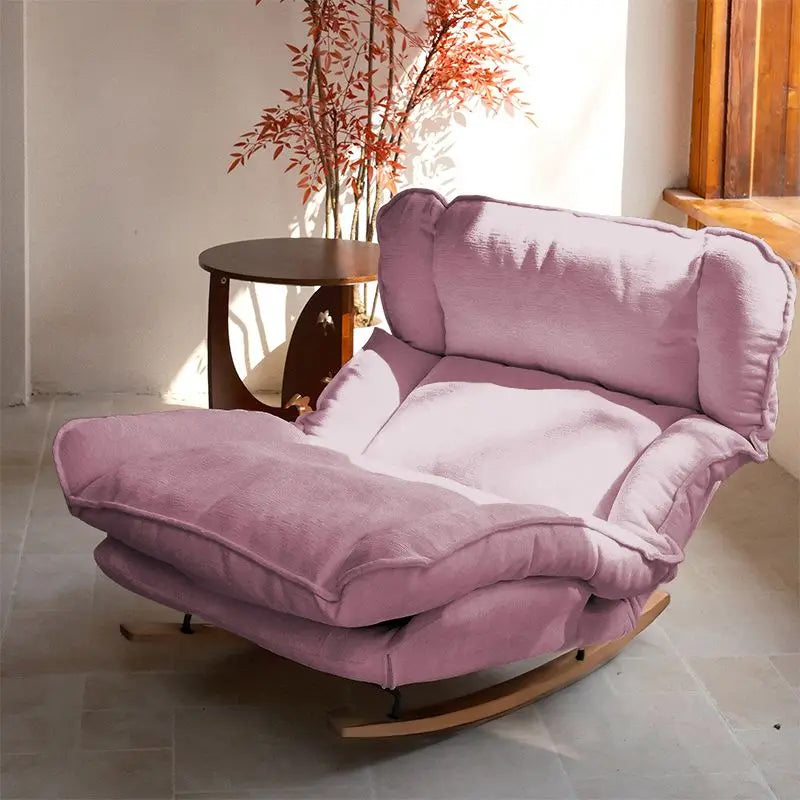 Light Luxury Rocking Chair Adult Recliner Lazy Lounger Single Sofa for Balcony Living Room Home Leisure Indoor Outdoor Furniture