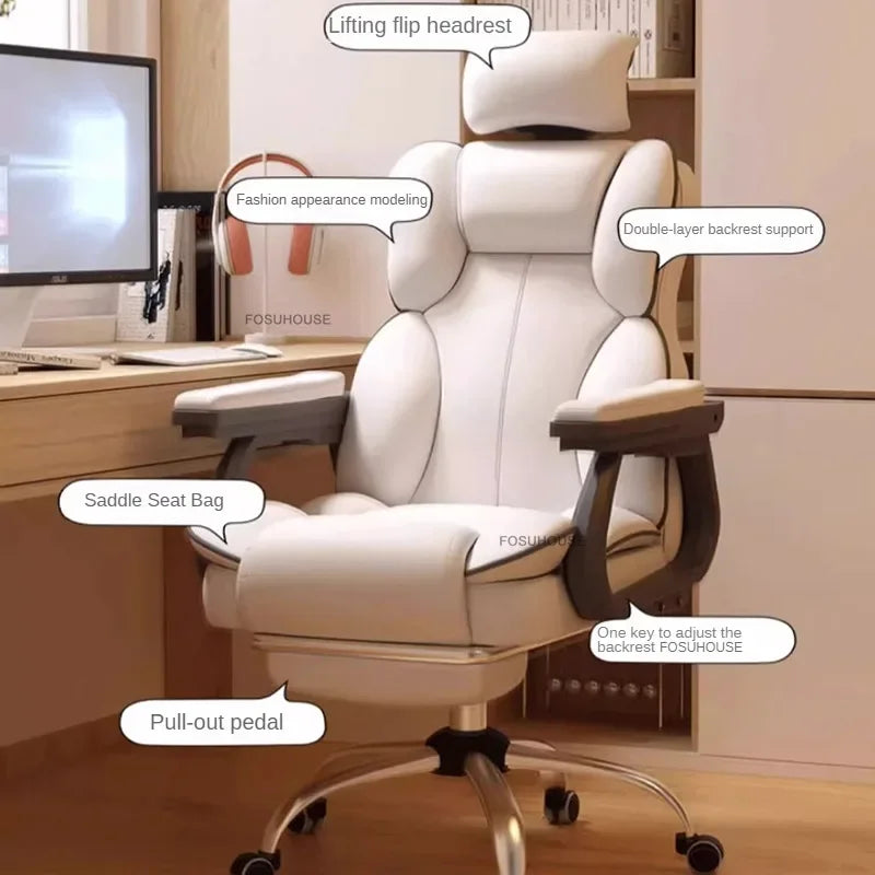Ergonomic Office Chair Lifting Rotating Armchair Home Game Computer Chair European Backrest Comfort Seating