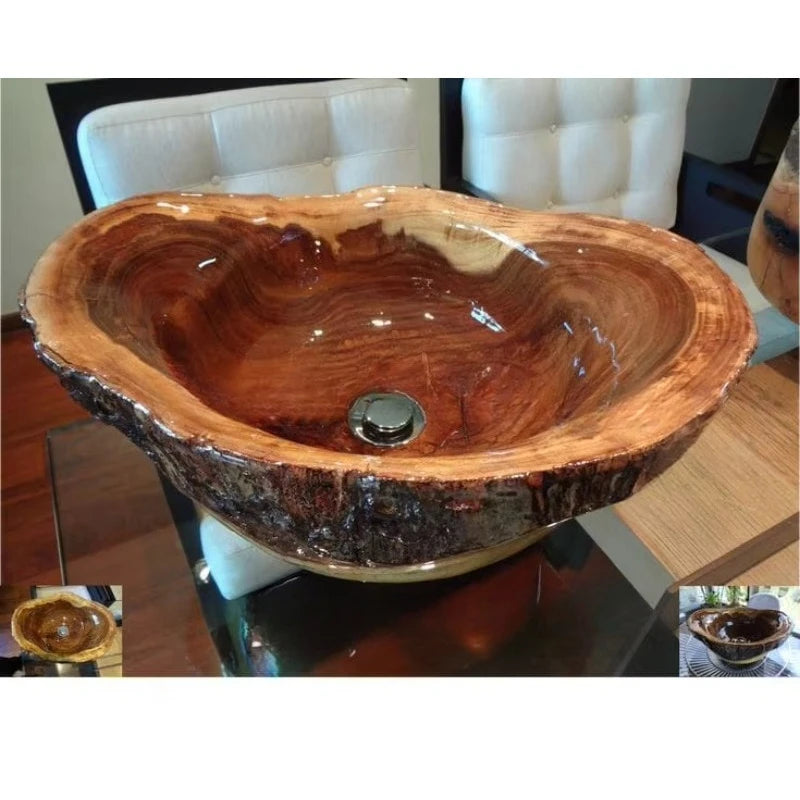 Solid wood washbasin handmade washbasin eco-friendly sink handmade wooden basin