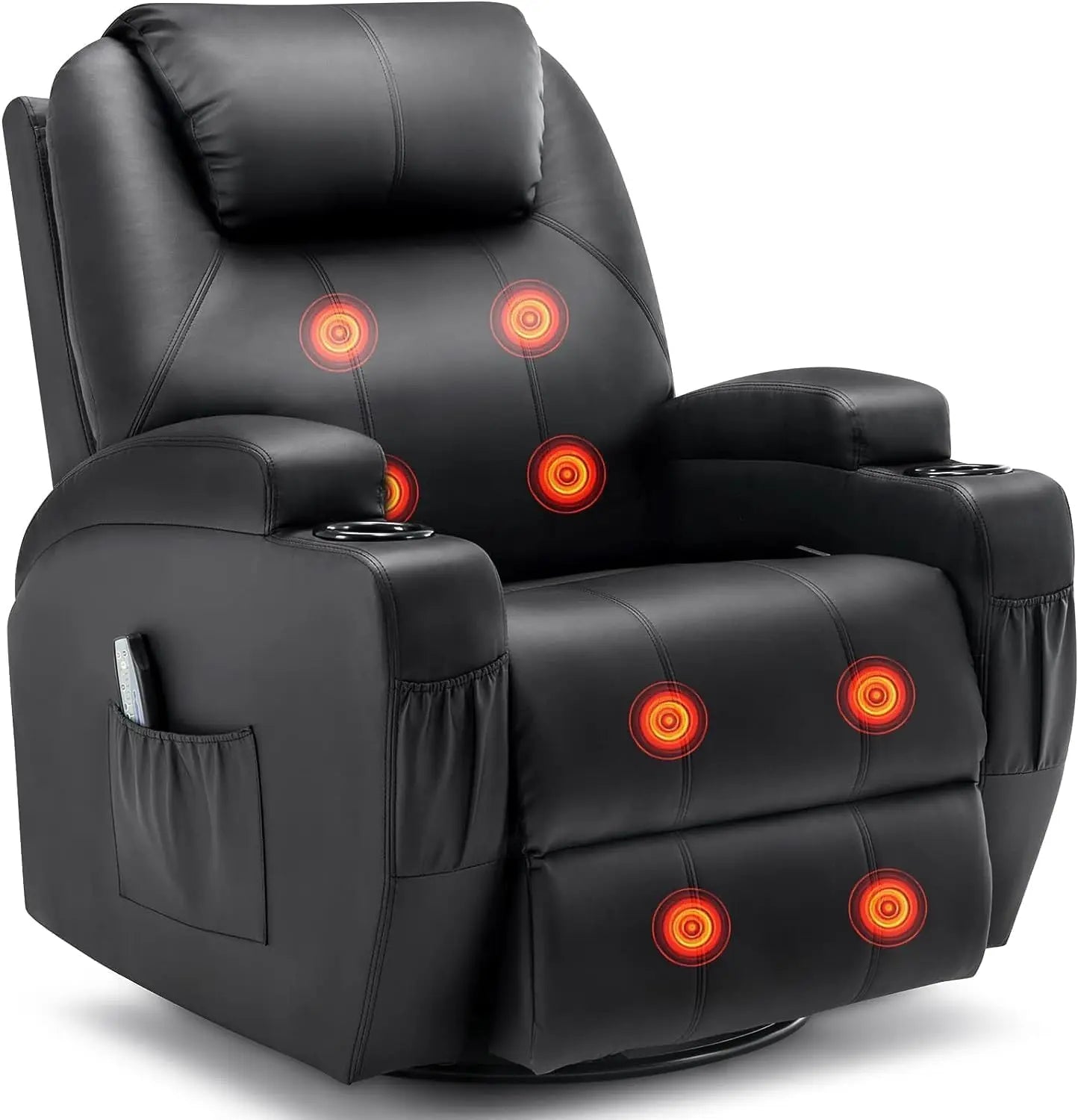 Recliner Chair, Rocking Chair with Massage and Heat, 360° Swivel Recliner Chairs for Adults, Rocker Manual Recliner