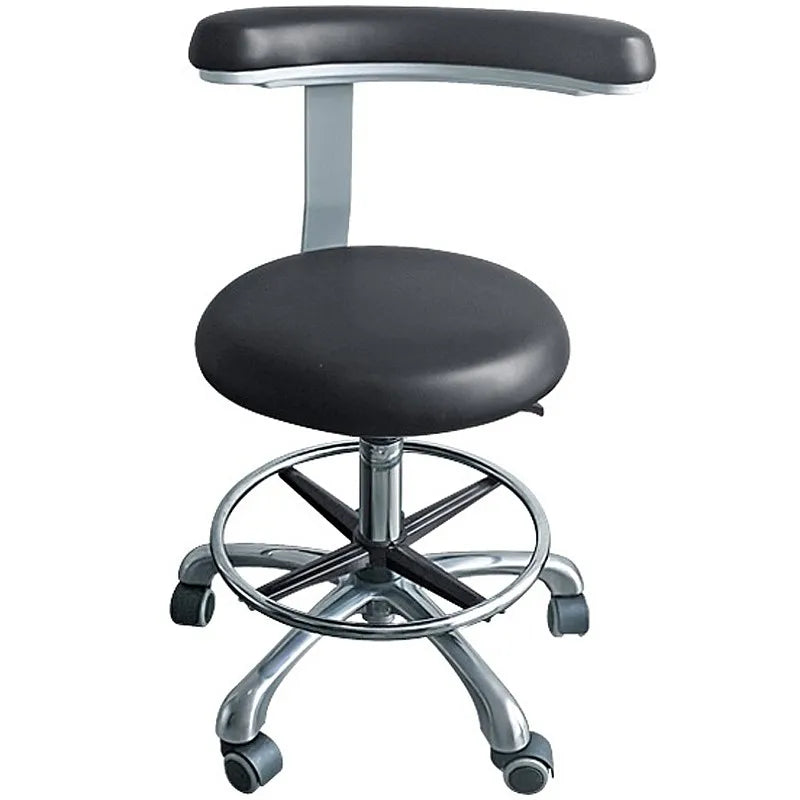 Medical Dental Stool with 360 Degree Rotation Armrest PU Leather Assistant Chair for Nurse Doctor