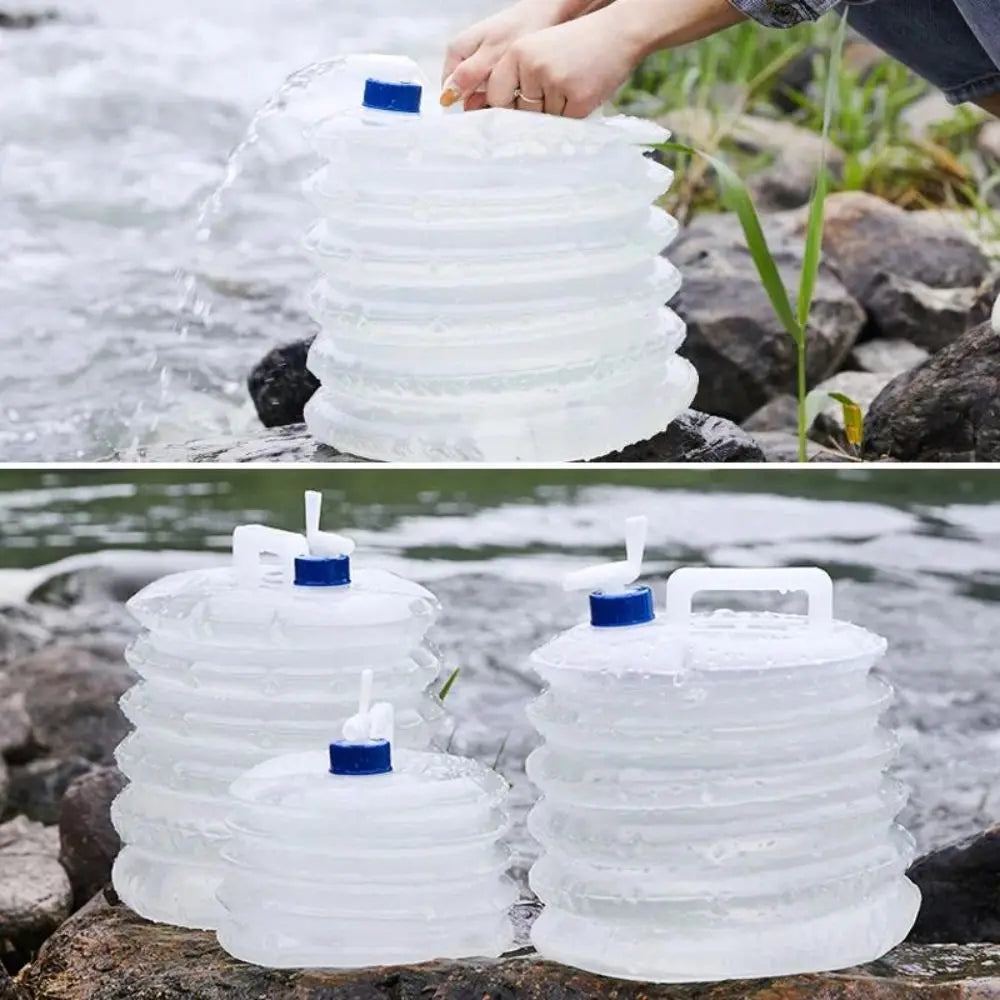 5/10/15L Folding Water Bucket Reusable with Faucet Water Bag Large Capacity Water Storage Container