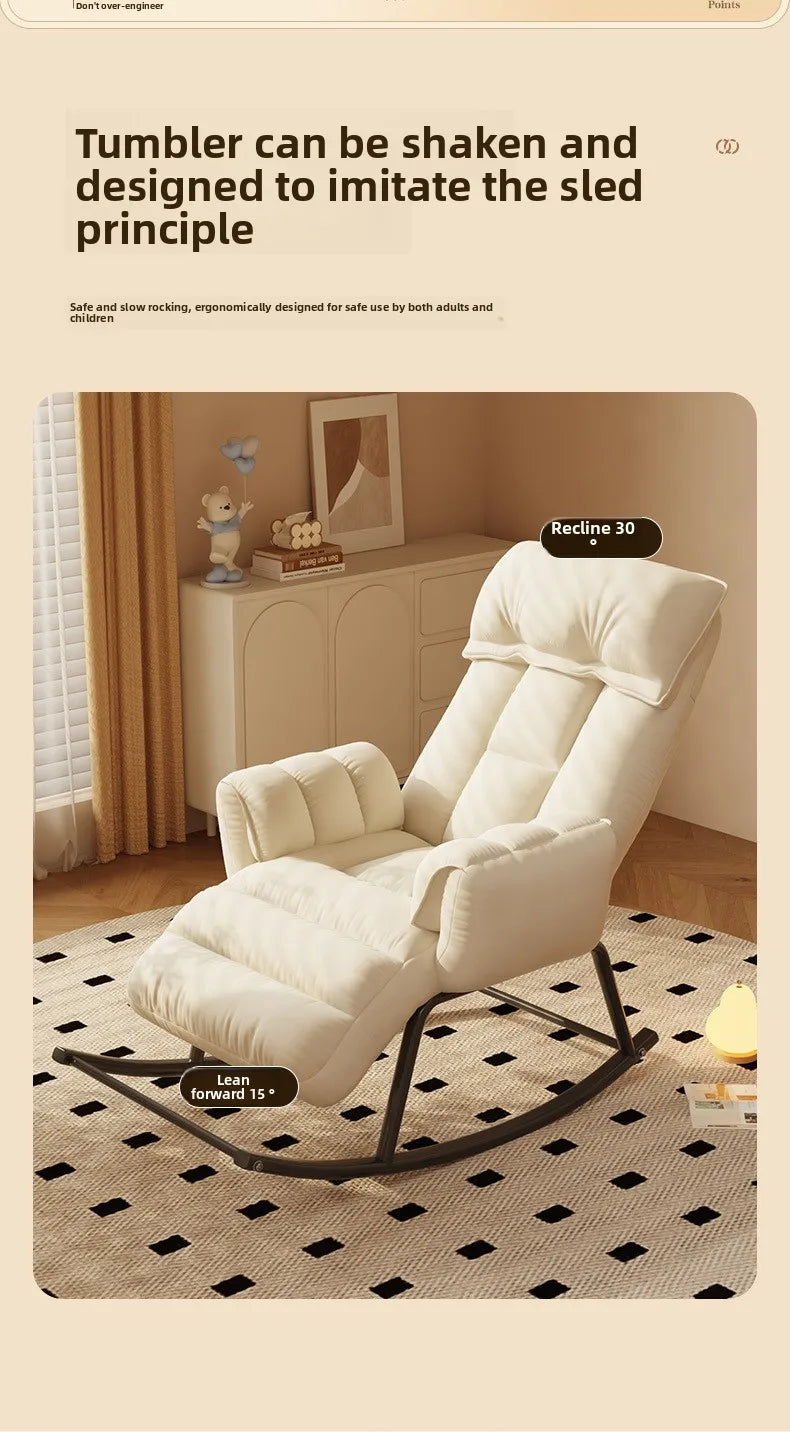 Lazy Rocking Chair Home Retro Balcony Leisure Folding Reclining Chair Sofa Chair Bedroom Single Person Can Sit And Lie Down