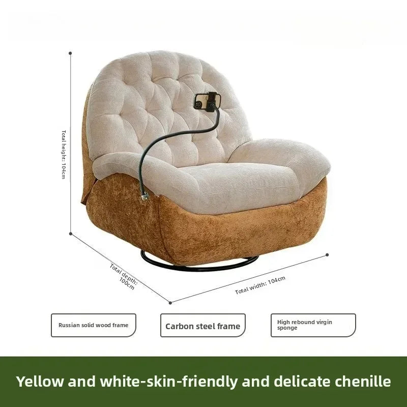 LZ X LazySofa Single Recliner Electric Space Capsule Rocking Chair Eco-Leather Lounge Living Room Suitable Sitting Reclining Sle