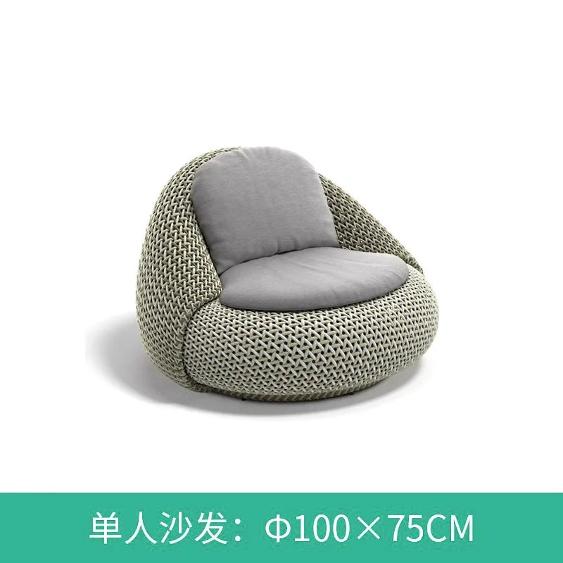 Outdoor rattan sofa B & B terrace balcony rain and sun protection coffee table combination villa garden furniture outdoor