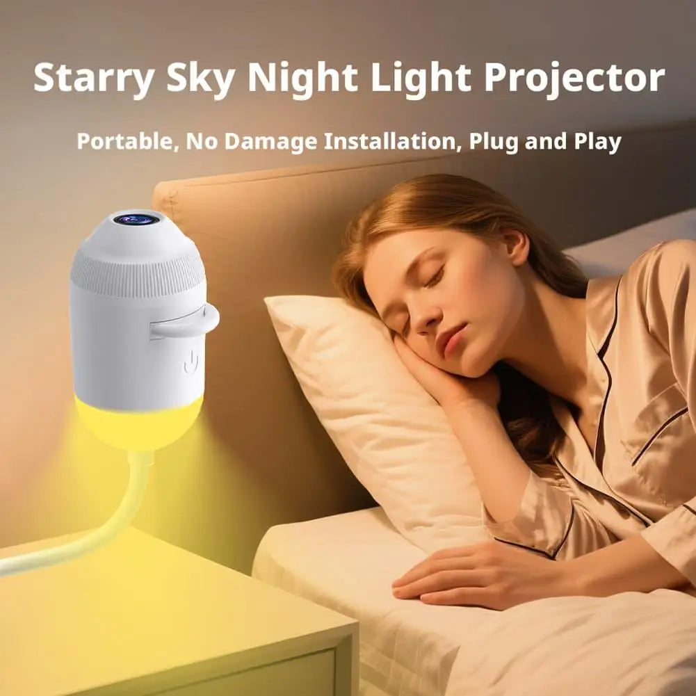 USB Starry Sky Projector Night Light 360° Bendable HD Galaxy Moon Planet Projection Lamp Plug Play Car Bedroom Projector Lamp