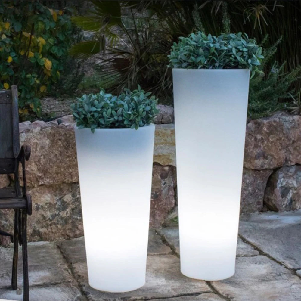 Outdoor Waterproof Luminous Flower Pot, Home Remote Control Light Emitting Diode Intelligent Environmental Protection Flower Pot