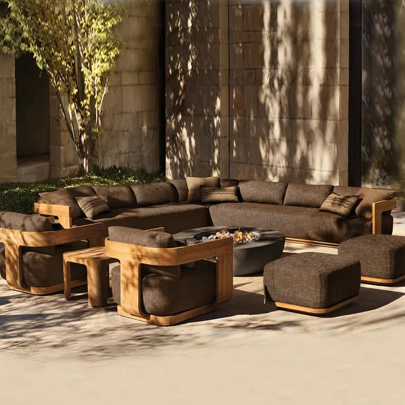 High-End Teak Solid Outdoor Furniture Direct Sales From Manufacturer For Garden Sofa Courtyard Park Hotel Leisure Villa