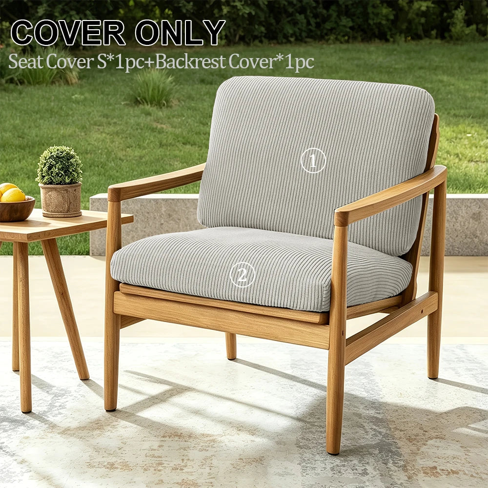 2pcs Striped Jacquard Sofa Cover Elastic Thick Chair Seat Cushion Cover Sectional Sofa Case Slipcover Living Room Garden Decor