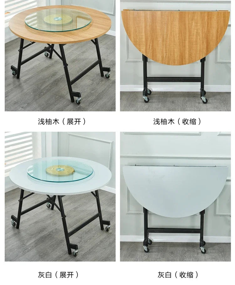 Light Luxury Solid Wood Dining Tables Nordic Dining Room Furniture Folding Kitchen Table Designer Household Pulley Dining Table
