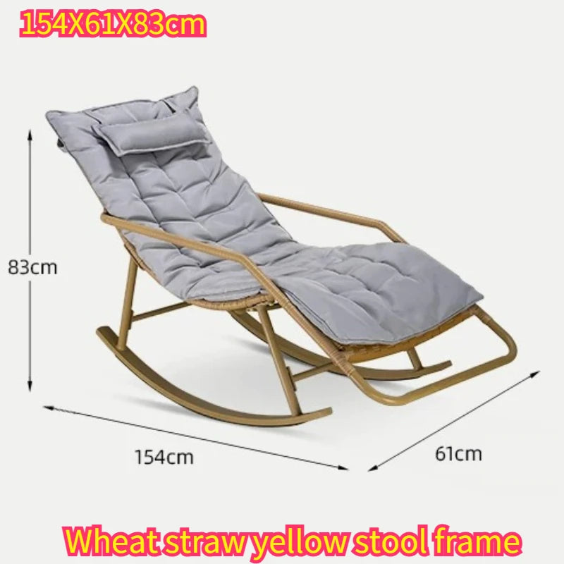 Recliner Living Room Rocking Chair Adult Can Sleep Balcony Indoor Lazy Comfortable Sofa Lunch Break Leisure Chair Rattan