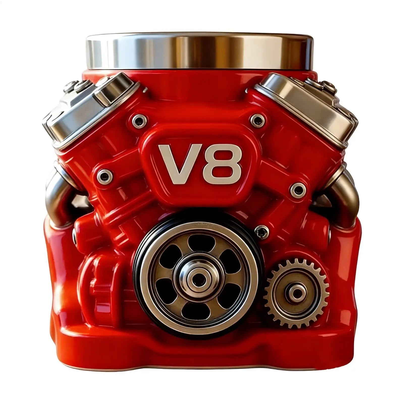 Engine Coffee Mug V8 Engines Stainless Steel Cup Double Wall Insulation Car Mug With Handle Portable Coffee Travel Mug