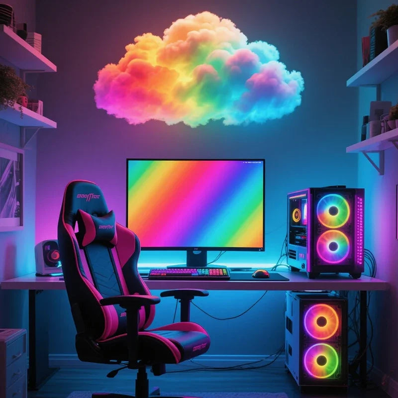 3D Cloud Lighting Light Kit with Music Sync, Multicolor RGBIC LED Strip Lights, Remote & APP Control, Mood Lighting for Bedroom