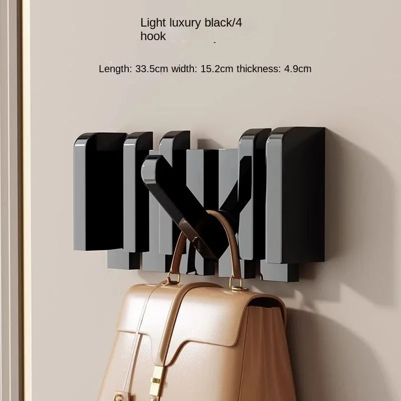 Wall Coat Rack Simple Piano Key Design Solid Wood Coat Stand Living Room Wall Hanging Clothes Hat Hook Storage Clothes Racks
