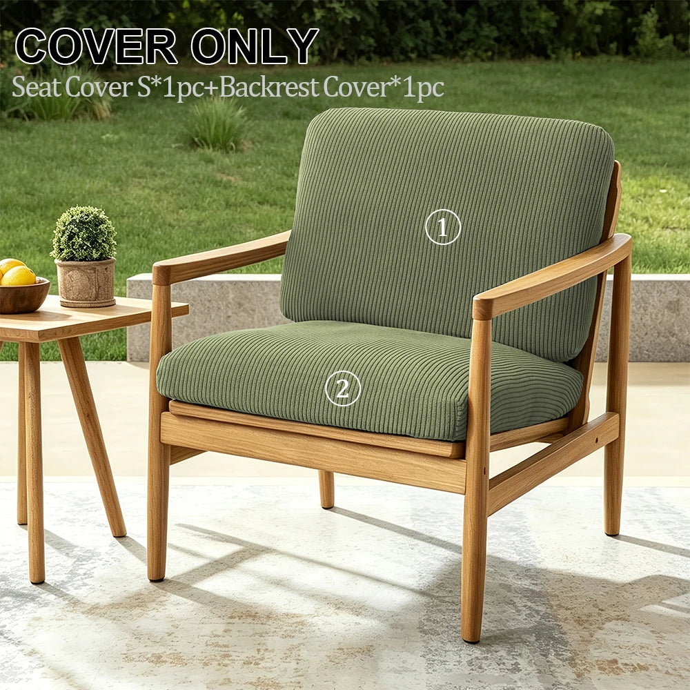 2pcs Striped Jacquard Sofa Cover Elastic Thick Chair Seat Cushion Cover Sectional Sofa Case Slipcover Living Room Garden Decor