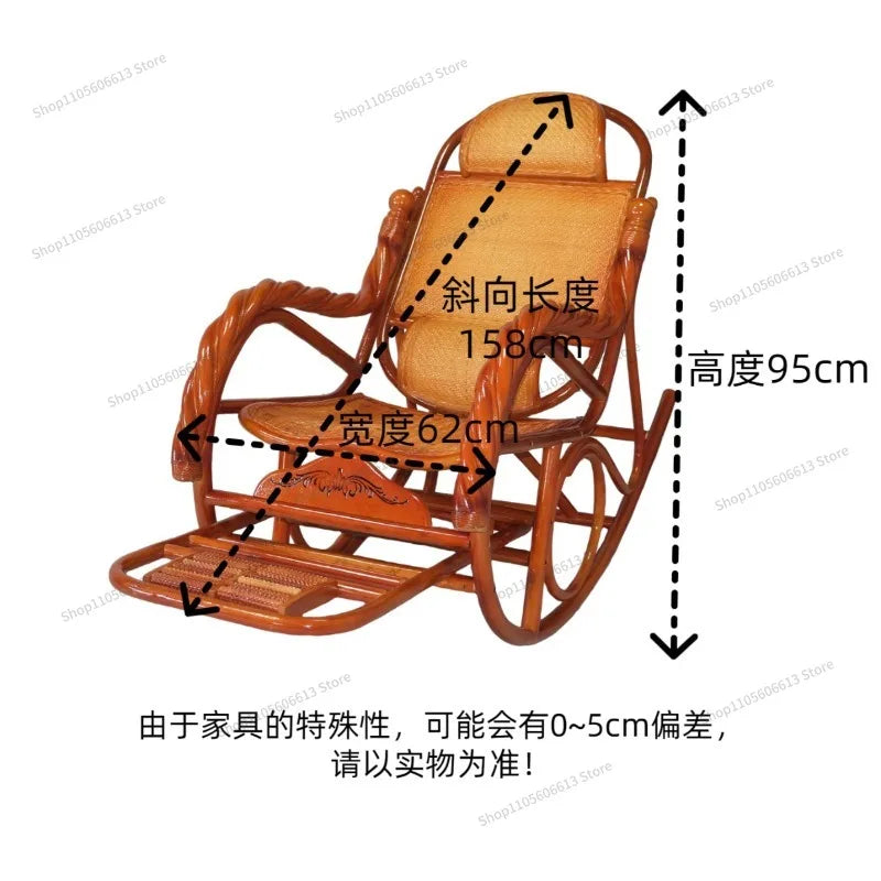 For Rattan Rocking Chair, Recliner Balcony Home Leisure Rattan Rocking Chair Adults Elderly Living Room Courtyard