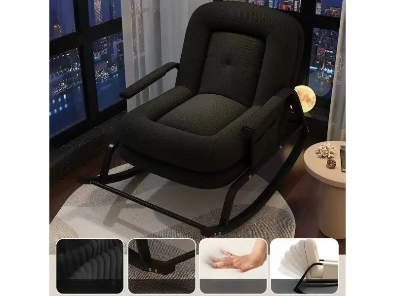 Lazy Rocking Chair Household Living Room Adult Balcony Leisure Bedroom Recliner Single Lazy Sofa Human Rocking Chair Muebles