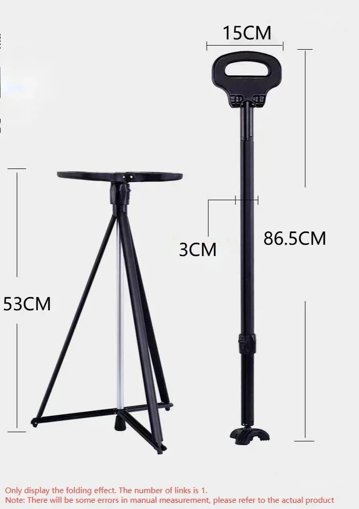 2024 New Multi Functional Mountaineering Cane Outdoor Folding Aluminum Alloy Cane Mobile Power Bank