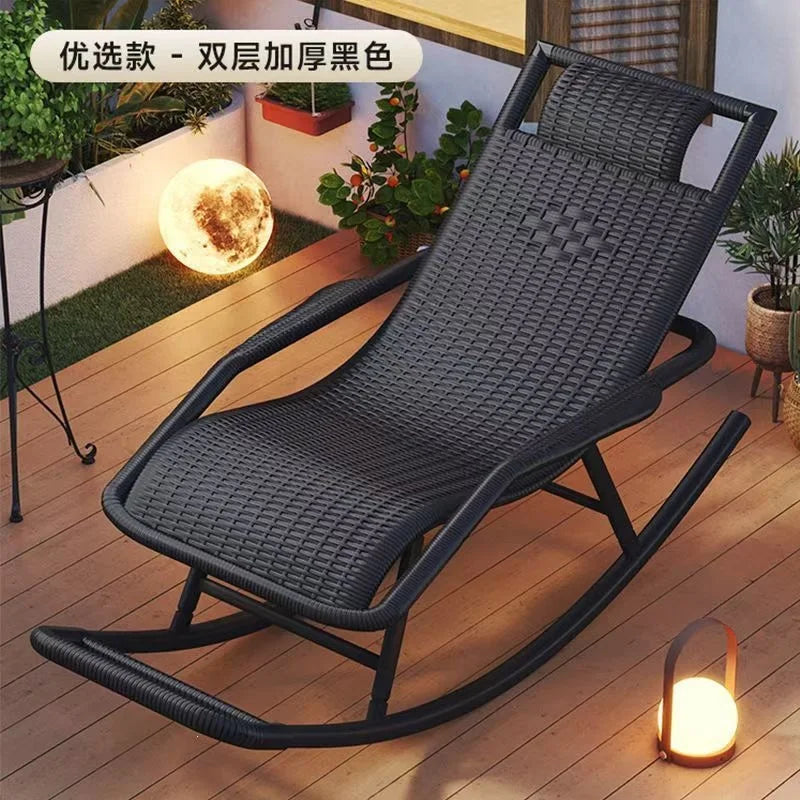 Rocking  Reclining Chair Adult Rattan Lunch Break Balcony Home Leisure Sleeping Living Room Elderly Free Chair