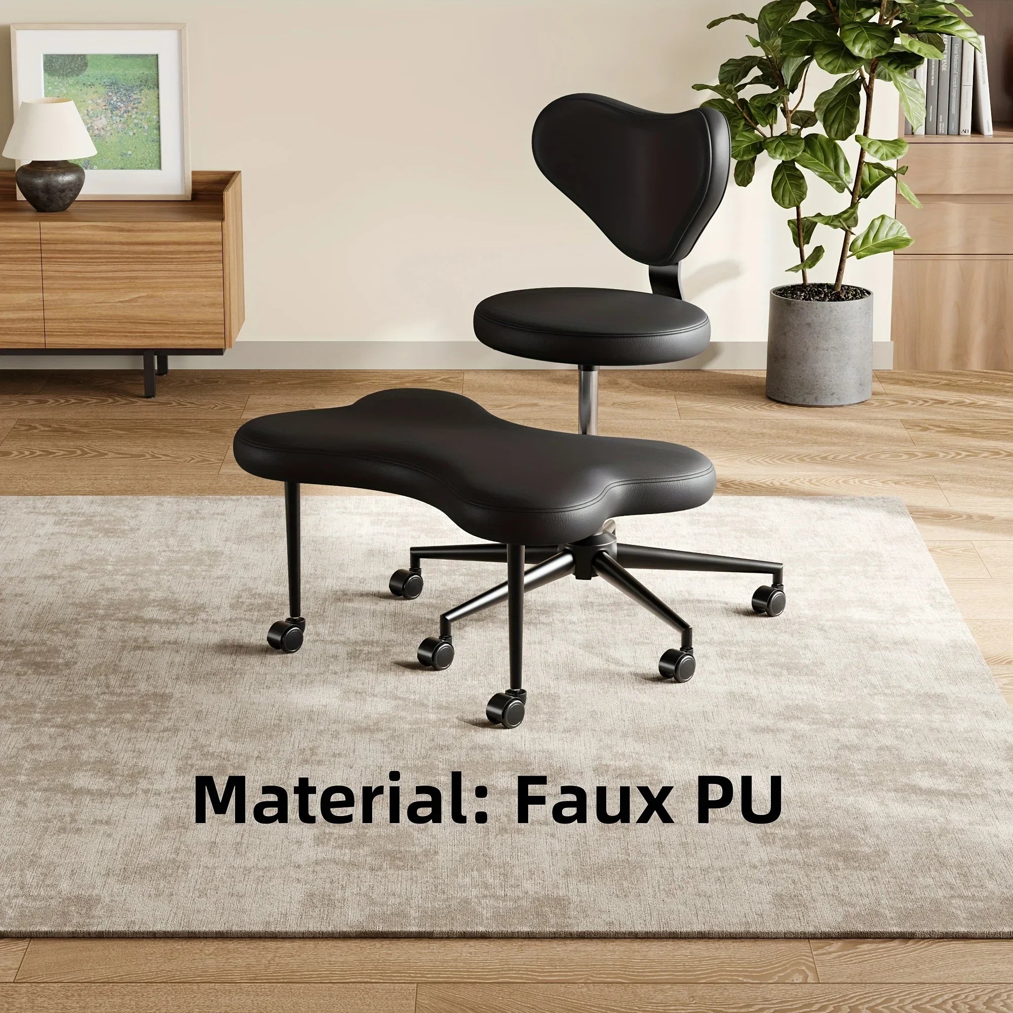 JB Cross Leg Chair - Meditation Chair With Wheels, ADHD Chair, Height Adjustable Seat, Adjustable Footstool