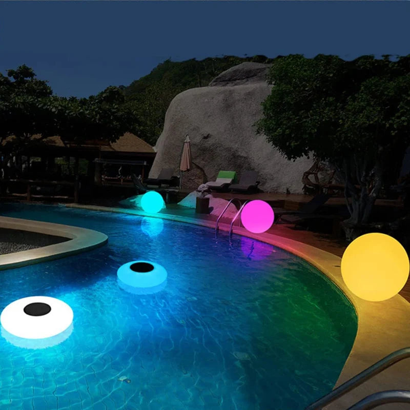 Waterproof Solar Swimming Pool Lights, Glowing Float, Outdoor Lighting, Pond, Garden Lamp Ball, 16 Colors, D25 cm, IP68