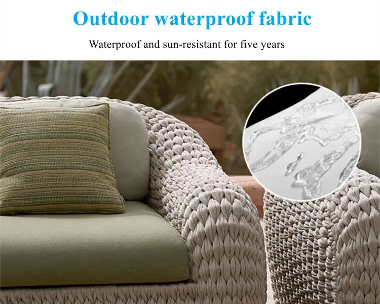 Leisure All weather Modern outdoor furniture hotel villa Aluminum Frame sectional Patio outdoor garden sofa