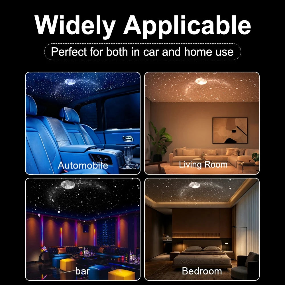 USB Starry Sky Projector Night Light 360° Bendable HD Galaxy Moon Planet Projection Lamp Plug Play Car Bedroom Projector Lamp