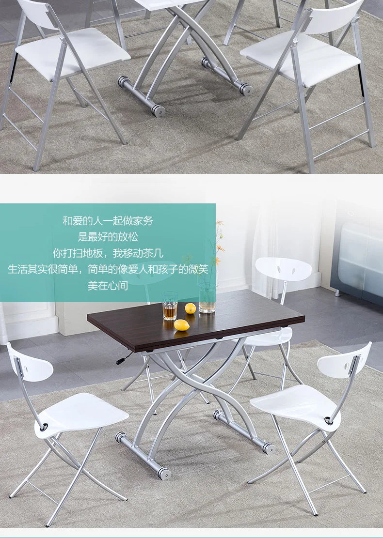 Gaomaiden free adjustment lifting coffee table small apartment household variable dining table dual-purpose square creative fold